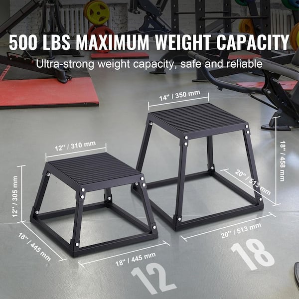 SKYSHALO Plyometric Jump Box, 18 in. Plyo Box, Steel