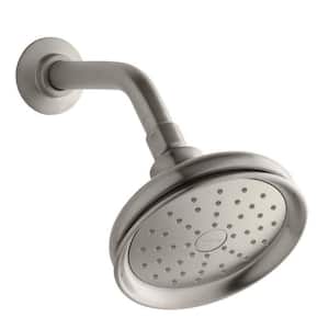 Fairfax 1-Spray 5.5 in. Single Wall Mount Low Flow Fixed Shower Head in Vibrant Brushed Nickel