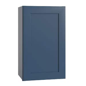 Newport Blue Painted Plywood Shaker Assembled Wall Kitchen Cabinet Soft Close 18 in W x 12 in D x 30 in H