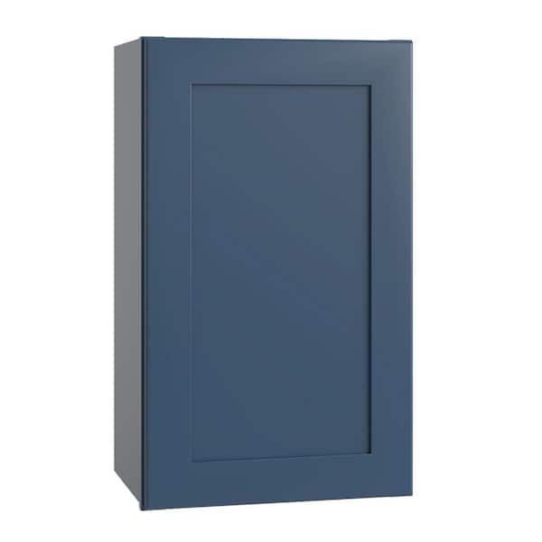Home Decorators Collection Newport Blue Painted Plywood Shaker Assembled Wall Kitchen Cabinet Soft Close 18 in W x 12 in D x 30 in H