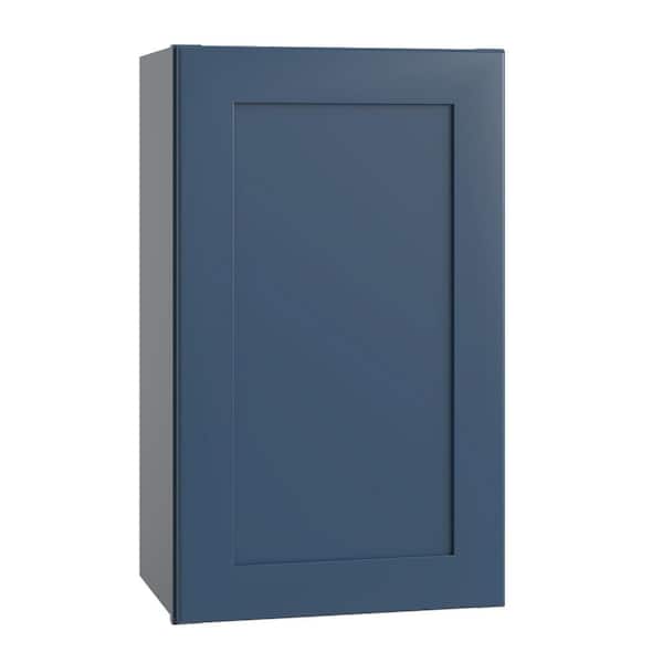 Newport 21 in. W x 12 in. D x 30 in. H Assembled Plywood Wall Kitchen Cabinet in Mythic Blue with Soft Close