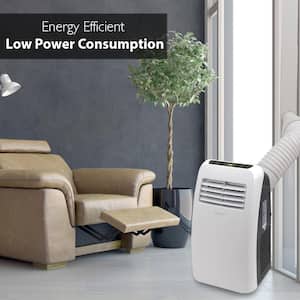 8,000 BTU (4,000 BTU, DOE) Portable 3-in-1 Floor Air Conditioner with Dehumidifier in White for Rooms Up to 225 Sq. Ft