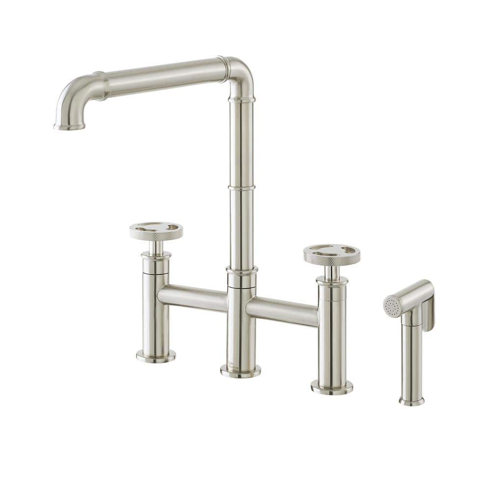 Avallon Pro Brushed Nickel Widespread Kitchen Faucet with Side Sprayer