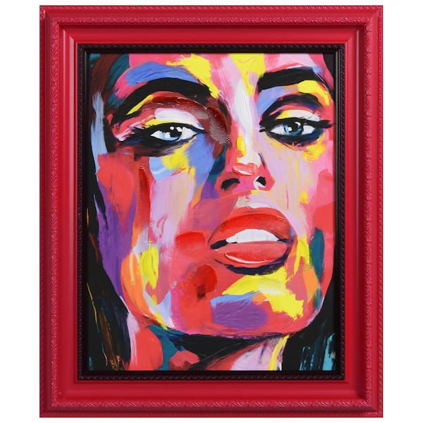 Empire Art Direct Vivid Elegance Chromatic Hand Painted Embellished Giclee Portrait Canvas Wall Art w/ Baroque 2-Tone Frame 20 x 24 in.