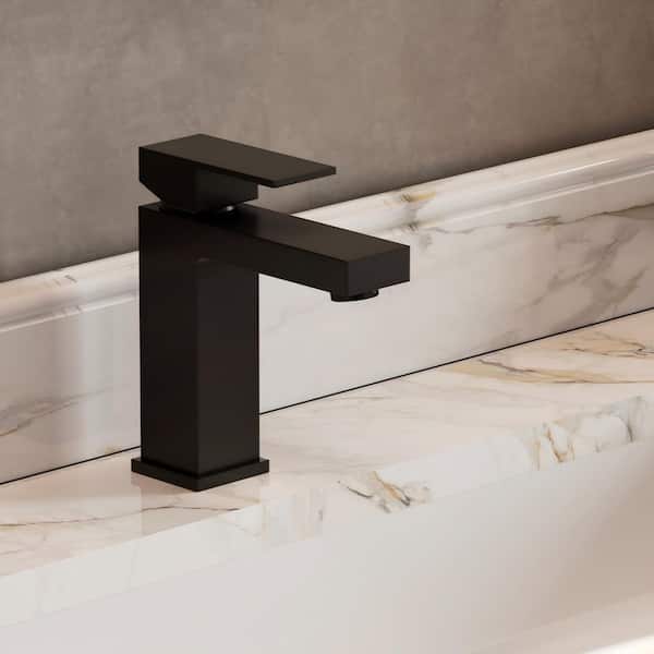 GOUGH Single-Hole Single-Handle Bathroom Faucet in Matte Black