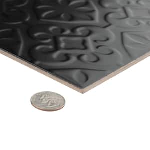 Triplex Valverde Black 7-3/4 in. x 7-3/4 in. Ceramic Wall Tile (10.5 sq. ft./Case)