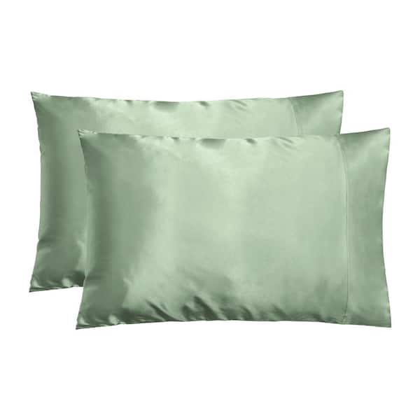 Unbranded Sage Satin Standard Pillowcase Set of 2