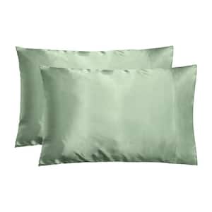 Sage Satin Standard Pillowcase Set of 2