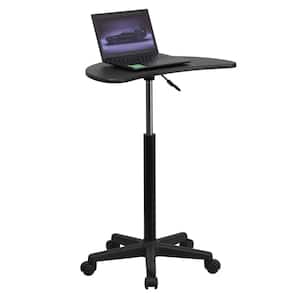 25 in. Rectangular Black Laptop Desk with Adjustable Height Feature