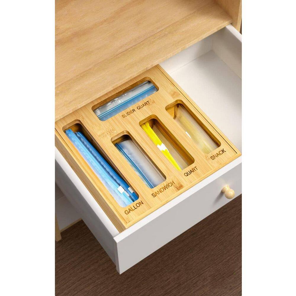 Wudkey Plastic Bag Organizer for Drawer, Brown Food Storage Bags