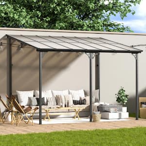 14 ft. x 10 ft. Outdoor Aluminum Wall-Mounted Gazebo Pergola for Patio Covers