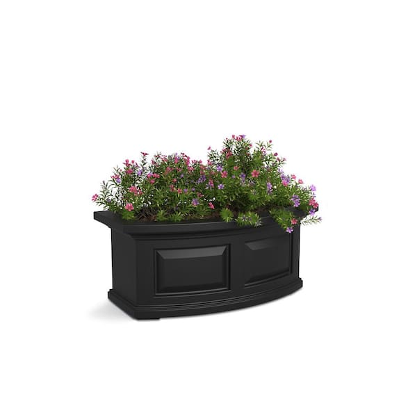 Mayne Nantucket 24 in. x 11.5 in. Self-Watering Black Polyethylene Window Box