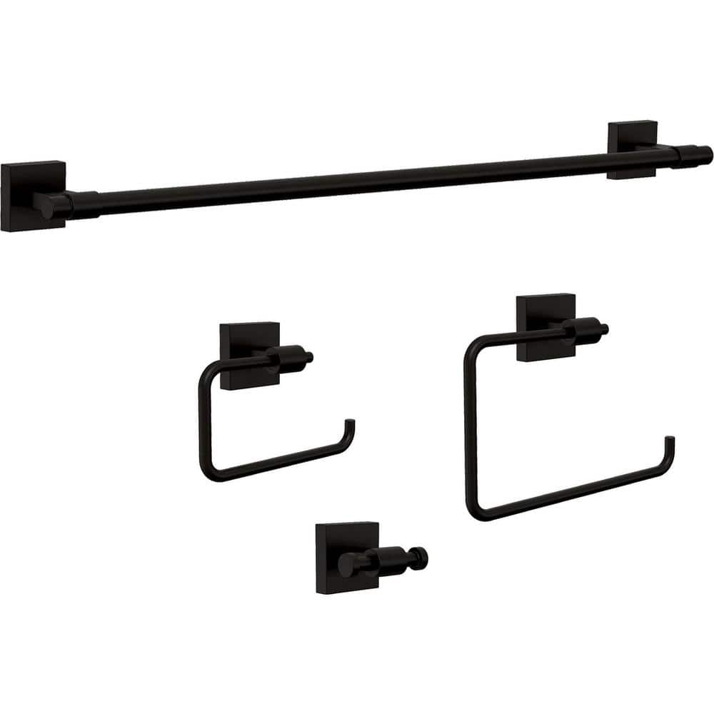 Maxted 4-Piece Bath Accessory Set with 24 in. Towel Bar, Toilet Paper Holde
