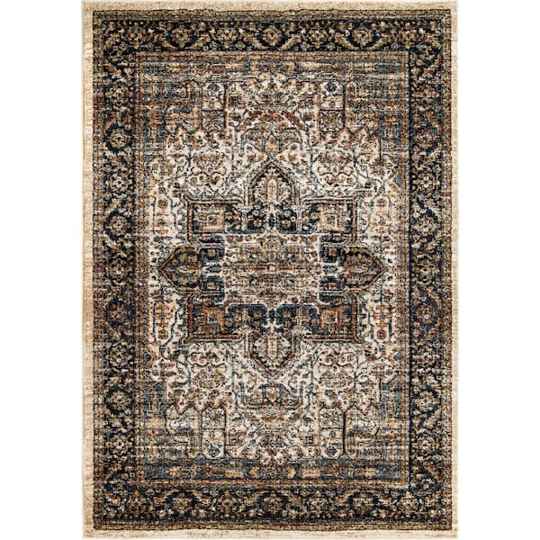 Aria Ushak 6 ft. 5 in. x 9 ft. 6 in. Off White Area Rug