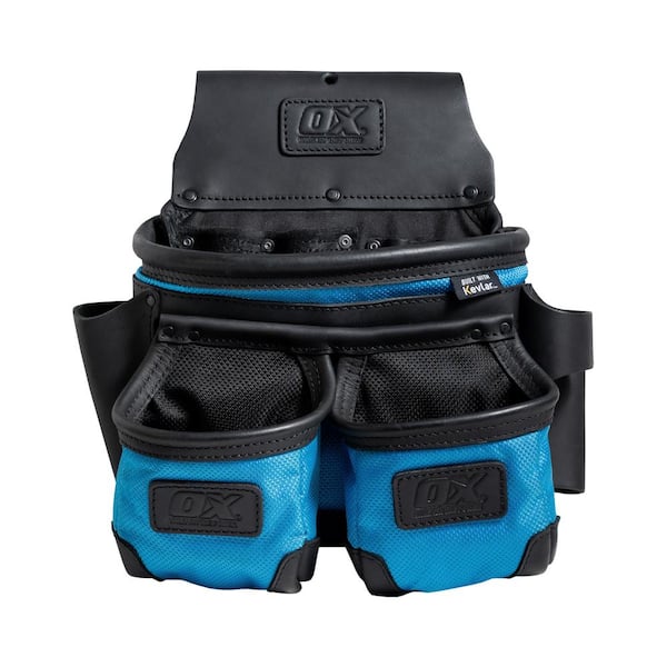 OX Ultimate 3-Pocket Leather and Nylon Framer's Tool Pouch with Kevlar Reinforcement