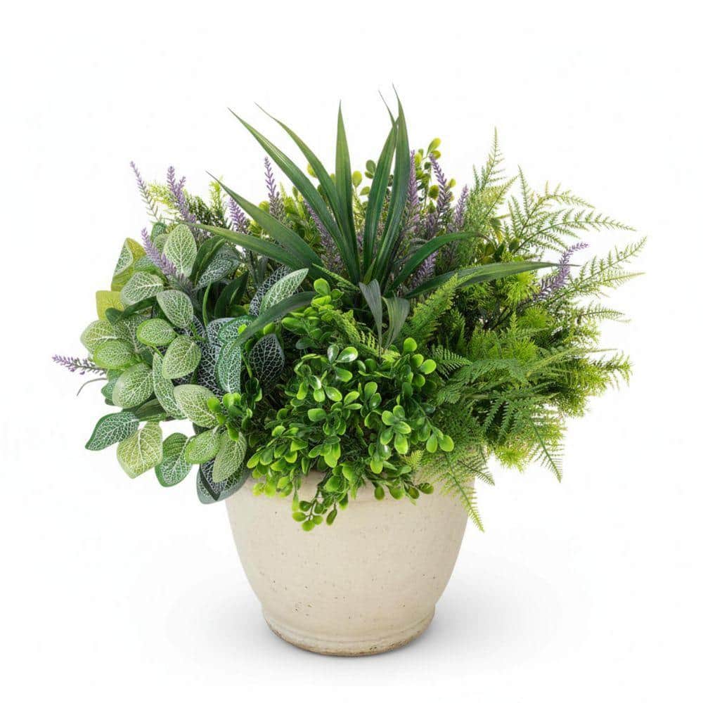 UUDULY Green Indoor/Outdoor Artificial Plant Mix UV Resistant