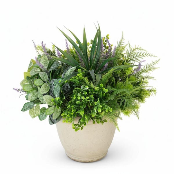 UUDULY Green Indoor/Outdoor Artificial Plant Mix UV Resistant