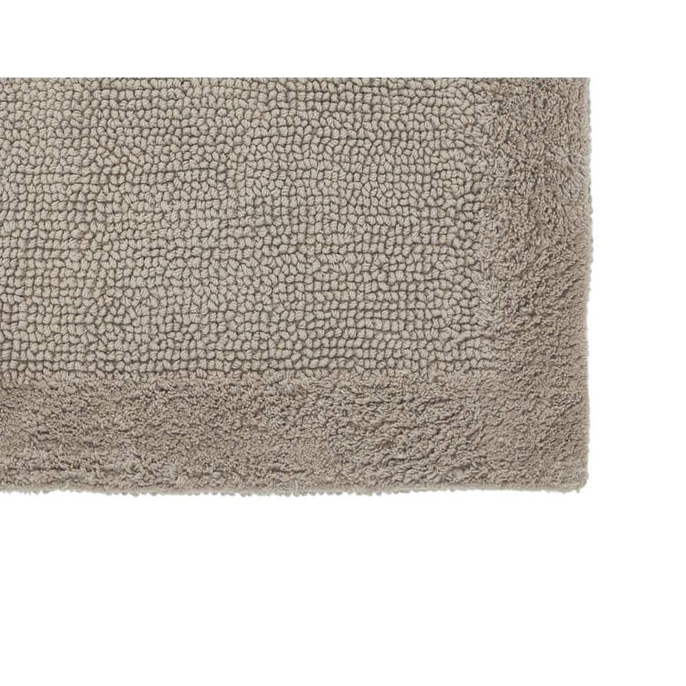 Edge Collection Beige 100% Cotton Reversible Bath Rug 21" x 34"