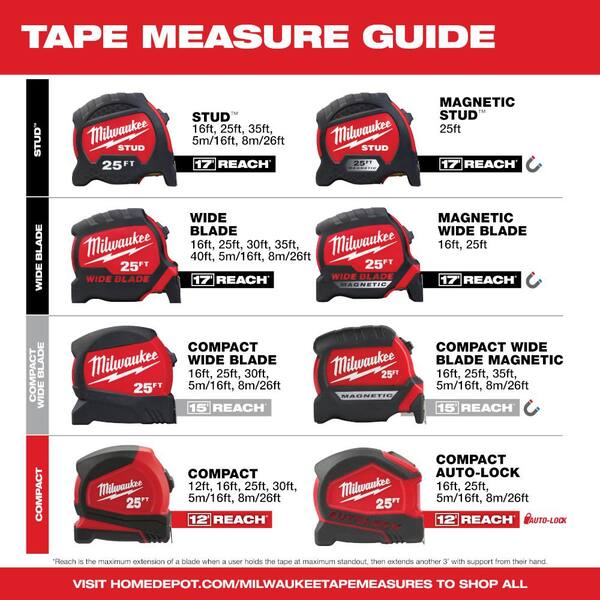 Milwaukee 48-22-0226 8M/26' Wide Blade Tape Measure 