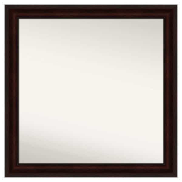 Amanti Art Coffee Bean Brown 35.25 in. x 35.25 in. Custom Non-Beveled Satin Recycled Polystyrene Framed Vanity Wall Mirror