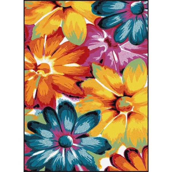 Symphony Multi-Color 5 ft. x 8 ft. Abstract Indoor Area Rug