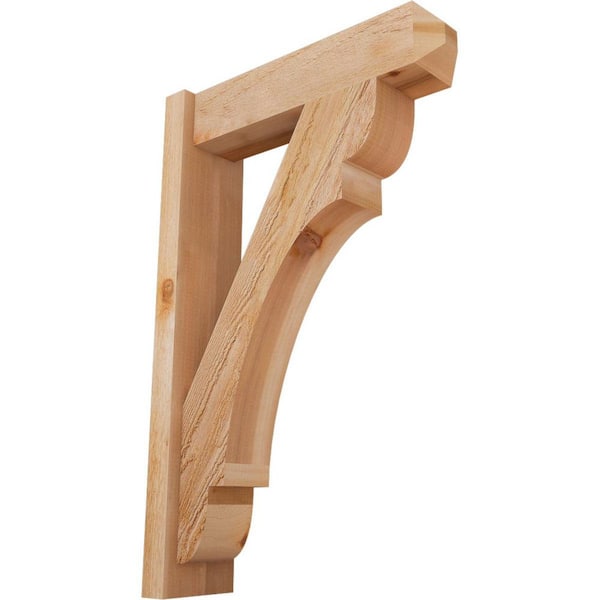 Ekena Millwork 6 in. x 34 in. x 22 in. Western Red Cedar Olympic Craftsman Rough Sawn Outlooker
