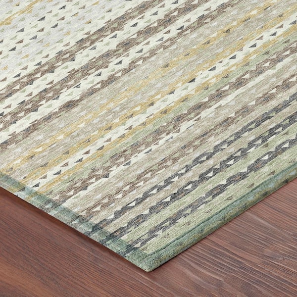 Chantille Machine Washable Indoor/Outdoor Abstract ACN2823 Ivory 5 ft. x 7 ft. 6 in. Area Rug