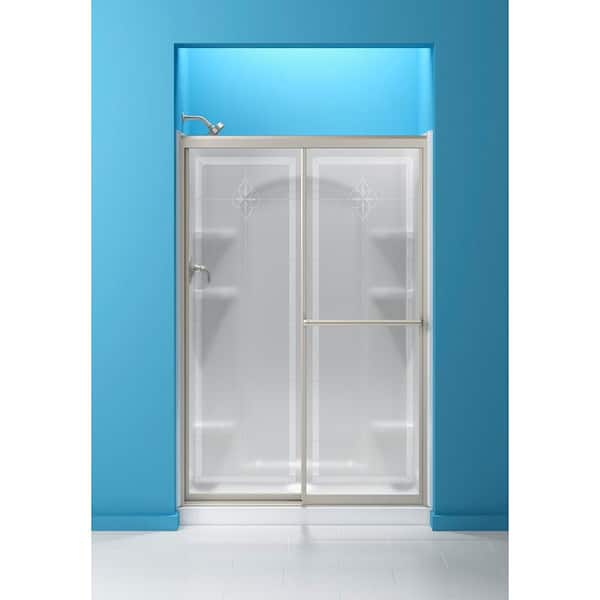STERLING Prevail 48-7/8 in. x 70-1/4 in. Framed Sliding Shower Door in Nickel with Handle