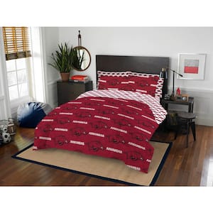 7-Piece Multi-Color NCAA Rotary ArkansasPolyester Queen Bed in Bag Set