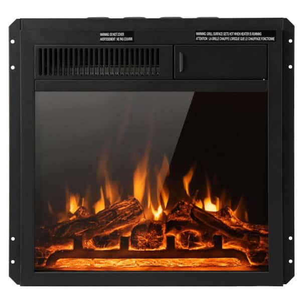 Clihome 18 in. 750/1500-Watt Recessed and Freestanding Electric Fireplace Insert with 7-Level Adjustable Flame & Remote Control