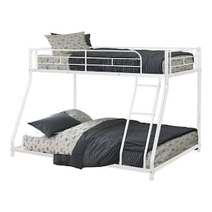 Beck White Twin over Full Bunk Bed with Full Metal Construction