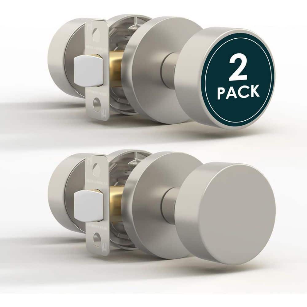Buena Metal Satin Nickel Privacy Hall/Closet Door Lock Style Door Knob with Bed/Bath Reversible Heavy Duty 2 Pack price history on PriceWatchPro