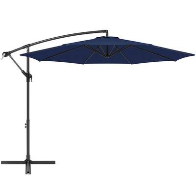 10 ft. Cantilever Tilt Patio Umbrella in Navy Blue
