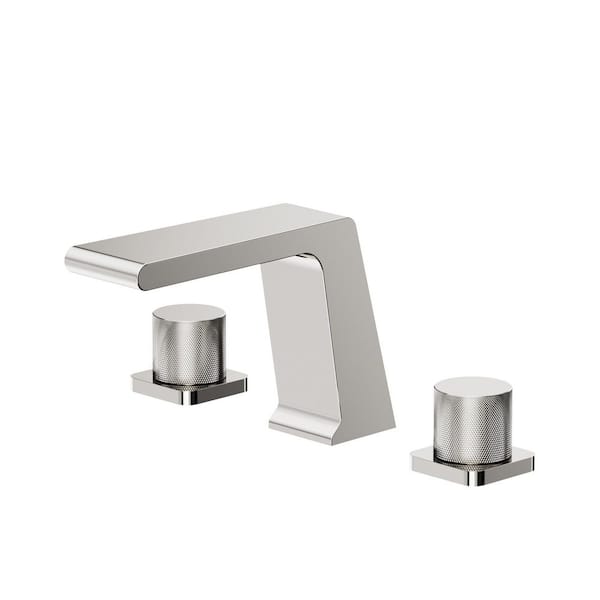 YAWWALK 8 in. Widespread Double Handle Waterfall Bathroom Faucet with Brass Rough-In Valve in Chrome (1-Pack)