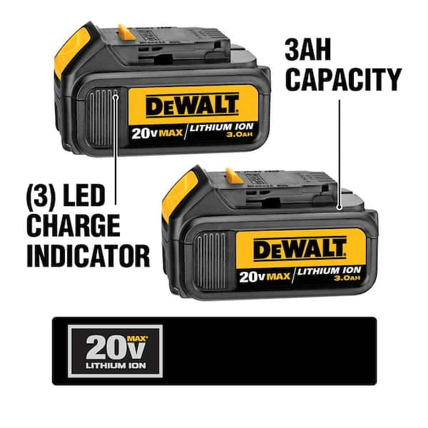 DEWALT 20V MAX Cordless 6 Tool Combo Kit with (2) 20V 2.0Ah Batteries and  Charger DCK620D2 - The Home Depot