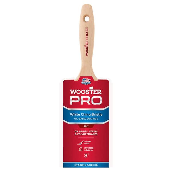 Wooster 3 in. Pro White China Bristle Flat Wall Brush