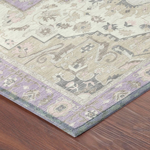 Chantille Machine Washable Indoor/Outdoor Abstract ACN2674 Lavender 5 ft. x 7 ft. 6 in. Area Rug