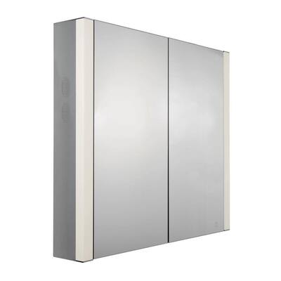 Musichaus 27-1/2 in. W x 31-1/2 in. H x 6 in. D Surface-Mount Medicine Cabinet in Anodized Aluminum