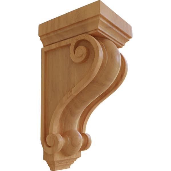 Ekena Millwork 7 in. x 6 in. x 13-1/4 in. Unfinished Wood Red Oak Devon Traditional Wood Corbel