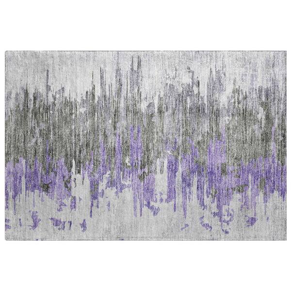 Dream Shag Premium Machine Washable Abstract ADS704 Purple 2 ft. x 3 ft. Accent Rug