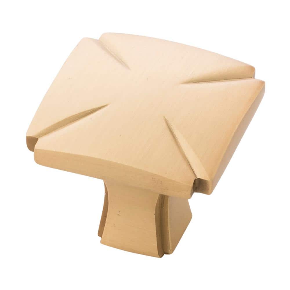 Bridges 1-3/16 in. Square Brushed Golden Brass Cabinet Knob (10-Pack) price history on PriceWatchPro
