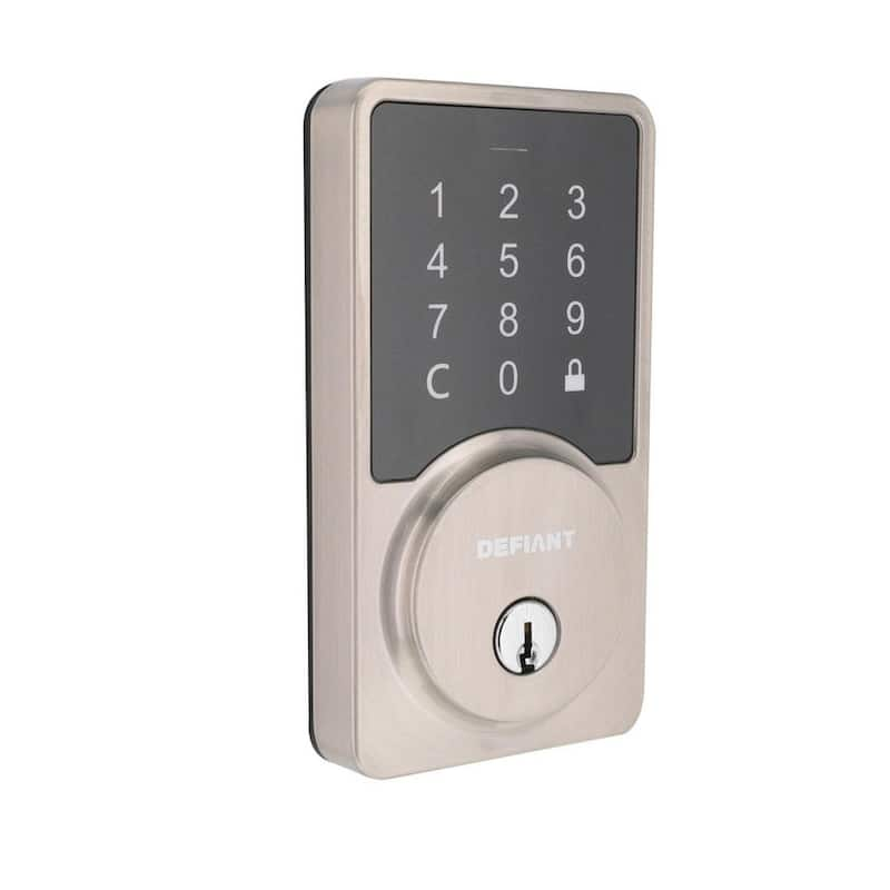 Square Satin Nickel Smart Wi-Fi Deadbolt Powered By Hubspace