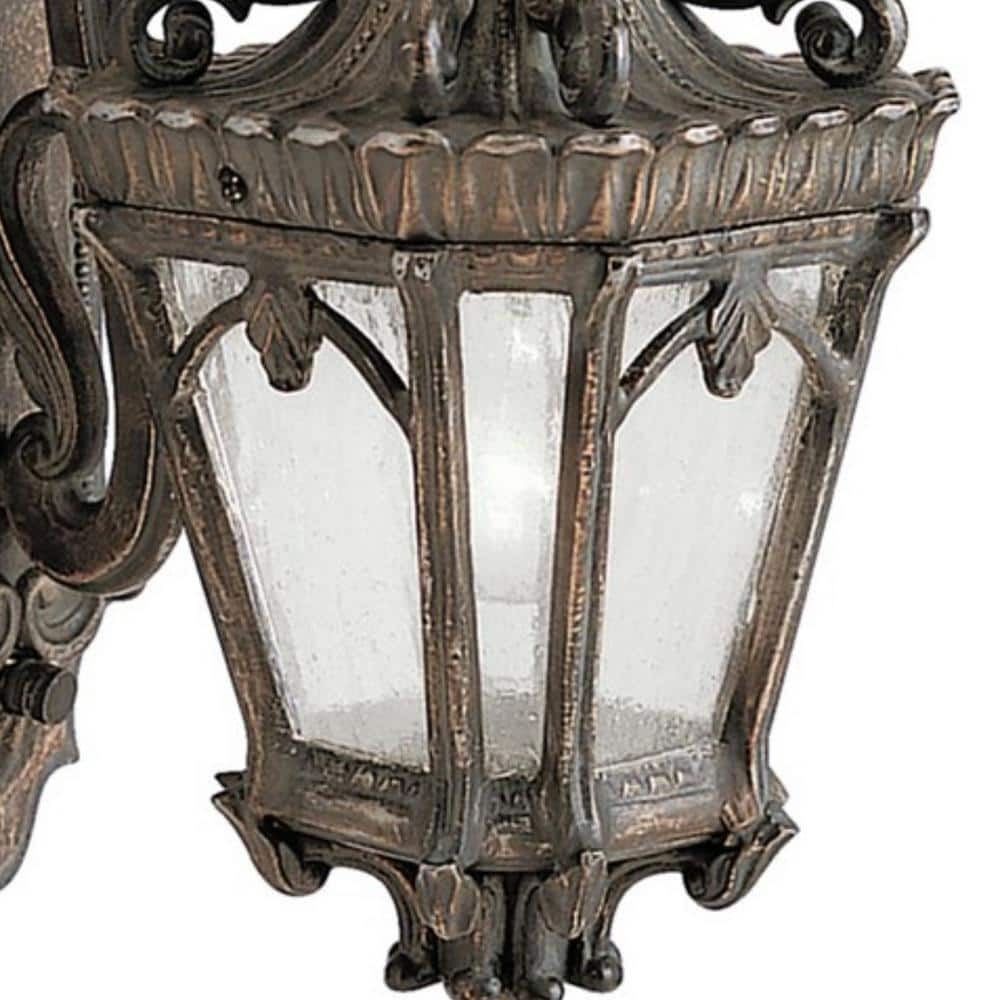 Bronze and Black Traditional Outdoor Wall Lantern with Clear Glass
