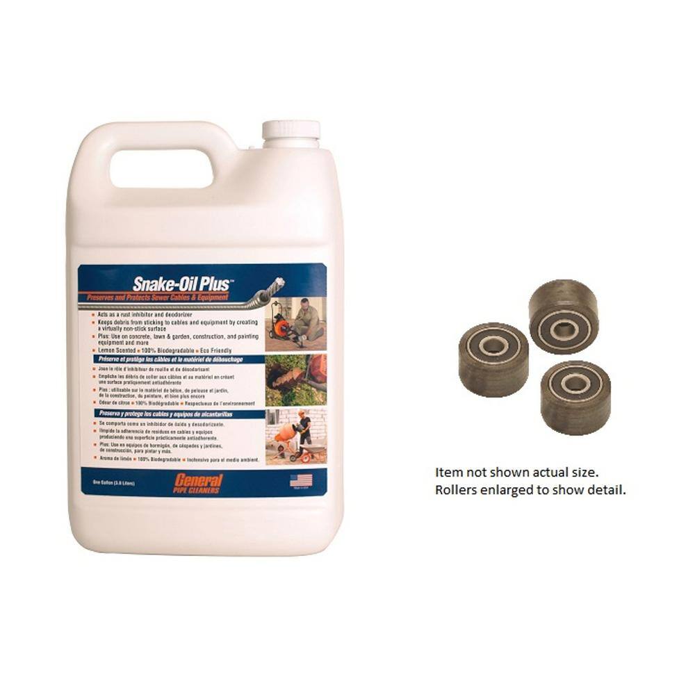 General Pipe Cleaners Set Of Feed Rollers For Power Cable Feed And 1 Gal Of Snake Oil Plus Sg Po 703 The Home Depot