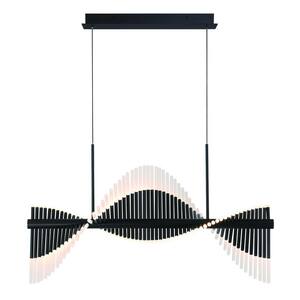 Voltik 60-Watt 60-Light Integrated LED Black Chandelier with Frosted Acrylic Shade