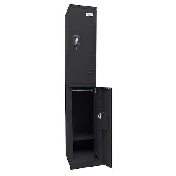 Sandusky 72 in. H x 12 in. W x 18 in. D Quick Assembly Double Tier Locker in Black