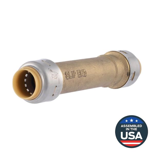 Max 1/2 in. Push-to-Connect Brass Slip Coupling Fitting
