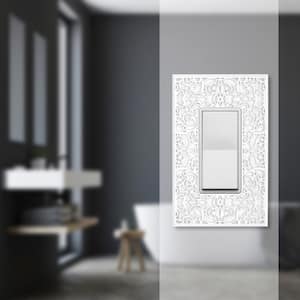 Momfort 1 Gang Rocker Metal Wall Plate - White