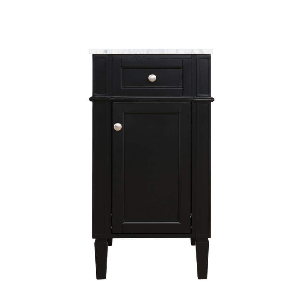 Simply Living 18 in. W x 19 in. D x 35 in. H Bath Vanity in Black with Carr