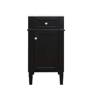 Simply Living 18 in. W x 19 in. D x 35 in. H Bath Vanity in Black with Carrara White Marble Top
